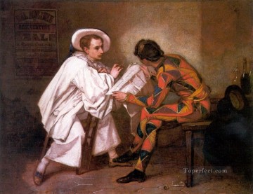 Thomas Couture Painting - Pierrot the Politician figure painter Thomas Couture